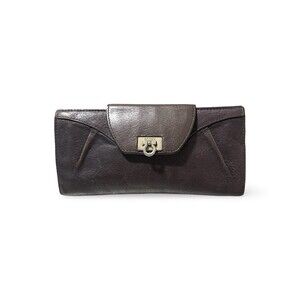 Salvatore Ferragamo Gancini long bifold Brown Metalic wallet